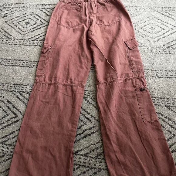 Aeropostale Women's Utility Cargo 100% Cotton Relaxed Rose Pink Pants Medium - Picture 3 of 10
